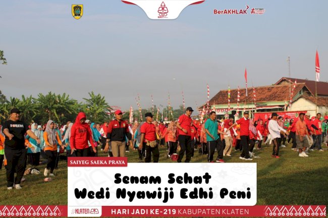 Meriahkan Hari Jadi Ke-219, Kecamatan Wedi Gelar Senam Sehat