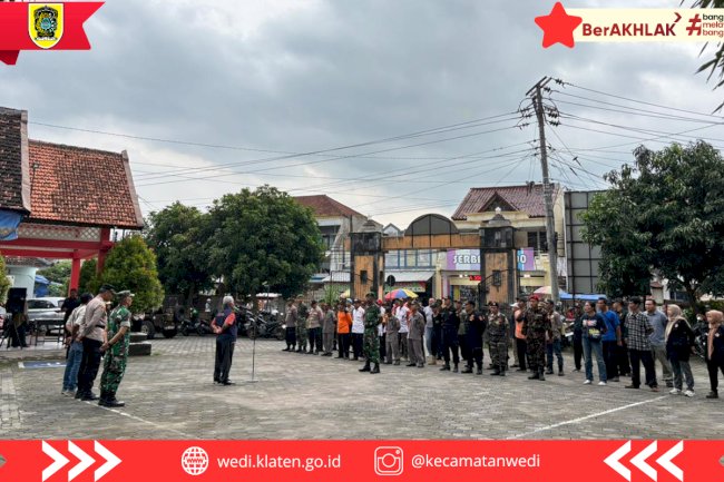 Forkopimcam Wedi Gelar Apel Siaga Pengamanan Idul Fitri 2025, Libatkan Puluhan Ormas dan Relawan 