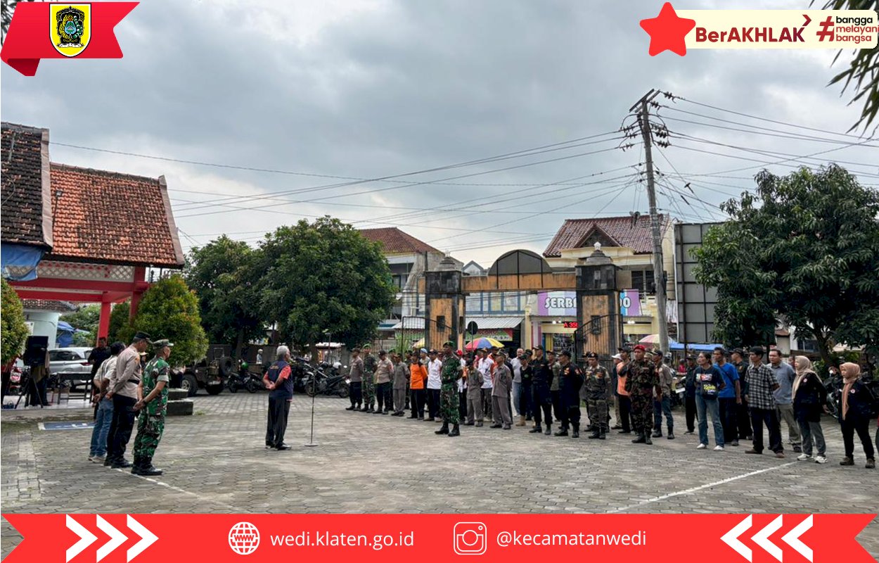 Forkopimcam Wedi Gelar Apel Siaga Pengamanan Idul Fitri 2025, Libatkan Puluhan Ormas dan Relawan 