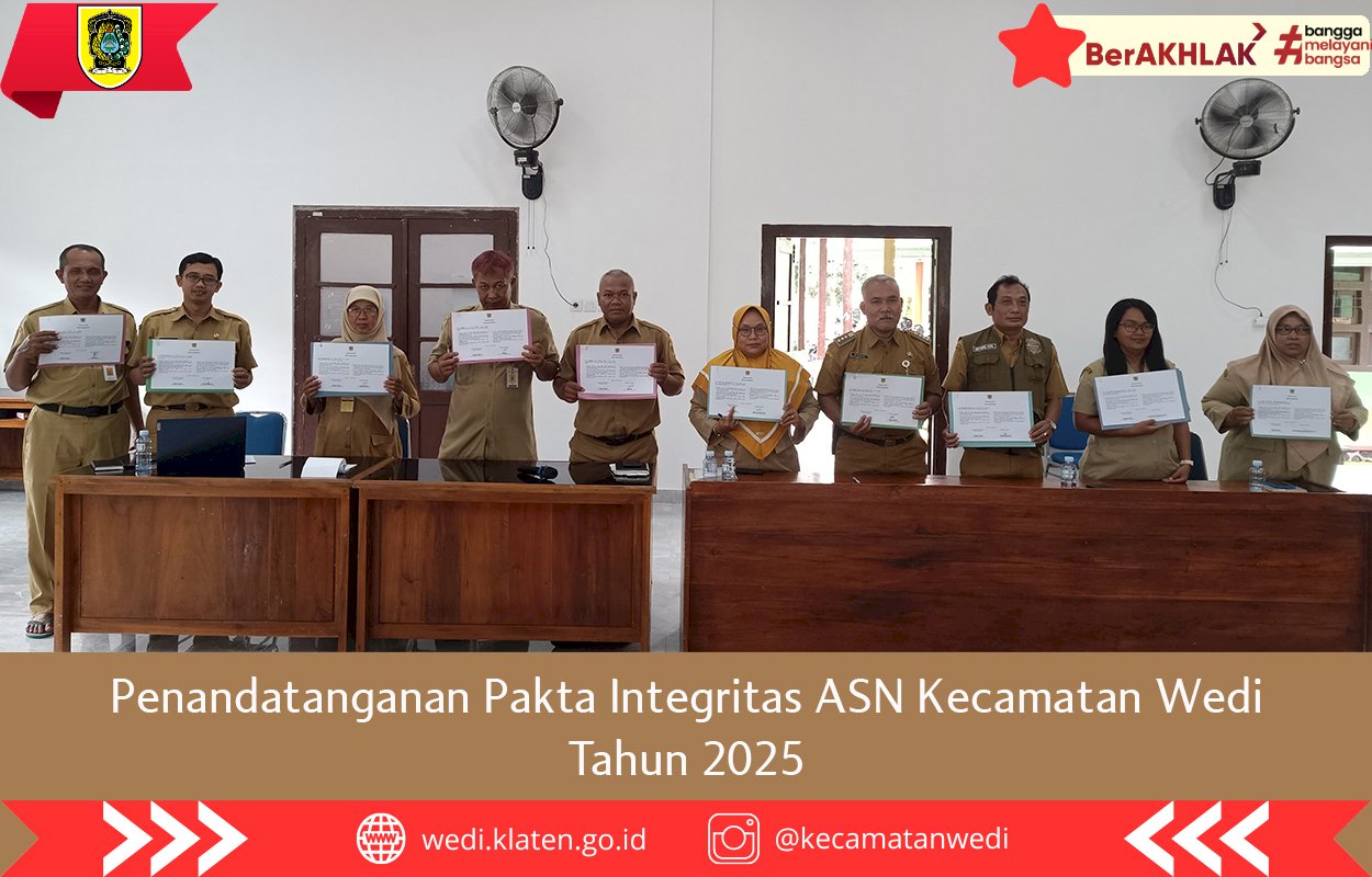 ASN Kecamatan Wedi Tandatangani Pakta Integritas Tahun 2025 